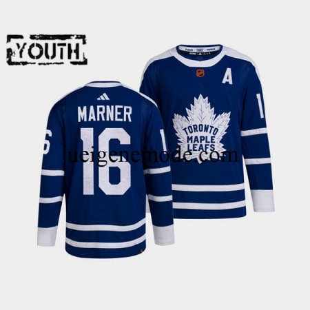 Kinder Toronto Maple Leafs Eishockey Trikot Mitch Marner 16 Adidas 2022 Reverse Retro Blau Authentic